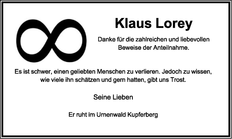  Traueranzeige für Klaus Lorey vom 22.03.2014 aus Lippische Landes-Zeitung