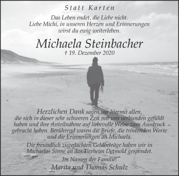 Anzeige  Michaela Steinbacher  Lippische Landes-Zeitung
