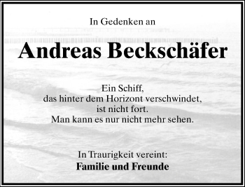 Anzeige  Andreas Beckschäfer  Lippische Landes-Zeitung