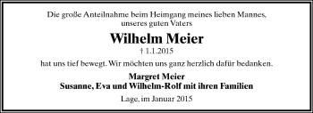 Anzeige  Wilhelm Meier  Lippische Landes-Zeitung