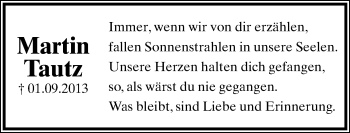 Anzeige  Martin Tautz  Lippische Landes-Zeitung