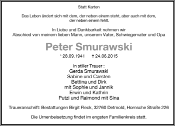 Anzeige  Peter Smurawski  Lippische Landes-Zeitung