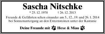 Anzeige  Sascha Nitschke  Lippische Landes-Zeitung
