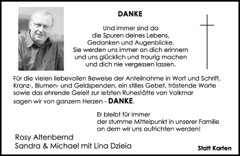 Anzeige  Volkmar Altenbernd  Lippische Landes-Zeitung