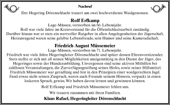 Anzeige  Rolf und Friedrich August Erfkamp und Müssemeier  Lippische Landes-Zeitung