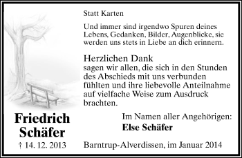 Anzeige  Friedrich Schäfer  Lippische Landes-Zeitung