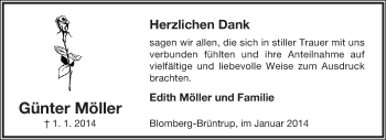 Anzeige  Günter Möller  Lippische Landes-Zeitung