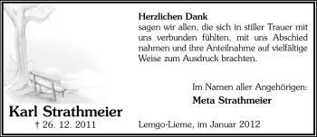 Anzeige  Karl Strathmeier  Lippische Landes-Zeitung