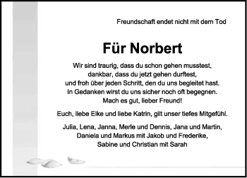 Anzeige  Norbert   Lippische Landes-Zeitung
