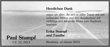 Anzeige  Paul Stumpf  Lippische Landes-Zeitung