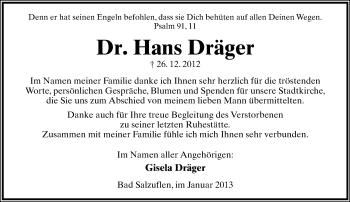 Anzeige  Hans Dräger  Lippische Landes-Zeitung