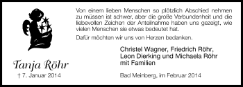 Anzeige  Tanja Röhr  Lippische Landes-Zeitung