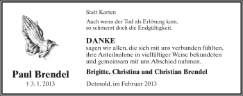 Anzeige  Paul Brendel  Lippische Landes-Zeitung
