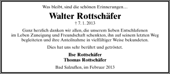Anzeige  Walter Rottschäfer  Lippische Landes-Zeitung