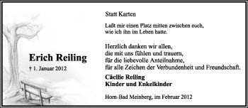 Anzeige  Erich Reiling  Lippische Landes-Zeitung