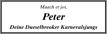 Anzeige  Peter   Lippische Landes-Zeitung