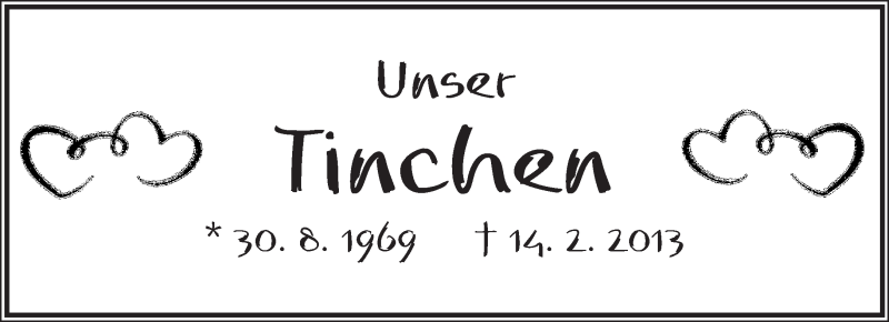  Traueranzeige für Tinchen  vom 23.02.2013 aus Lippische Landes-Zeitung