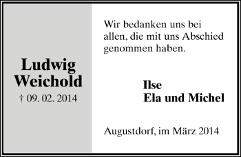 Anzeige   Ludwig Weichold  Lippische Landes-Zeitung