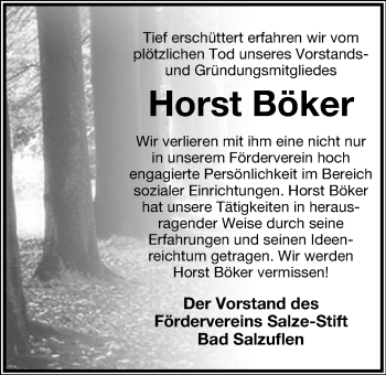 Anzeige  Horst Böker  Lippische Landes-Zeitung