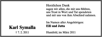 Anzeige  Karl Symalla  Lippische Landes-Zeitung