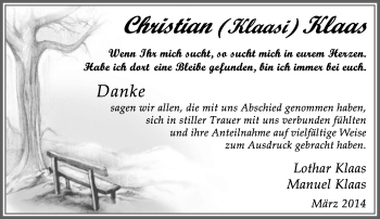 Anzeige  Christian Klaas  Lippische Landes-Zeitung