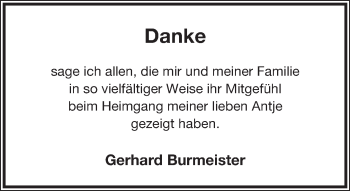 Anzeige  Antje   Lippische Landes-Zeitung