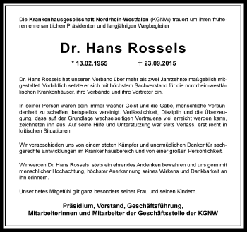Anzeige  Hans Rossels  Lippische Landes-Zeitung