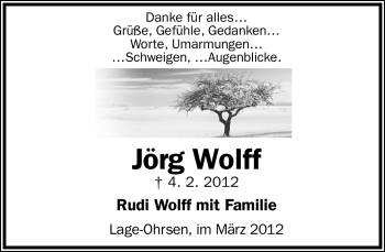 Anzeige  Jörg Wolff  Lippische Landes-Zeitung
