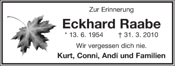 Anzeige  Eckhard Raabe  Lippische Landes-Zeitung
