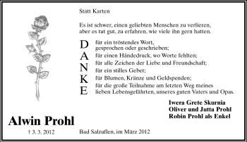 Anzeige  Alwin Pohl  Lippische Landes-Zeitung