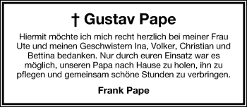 Anzeige  Gustav Pape  Lippische Landes-Zeitung