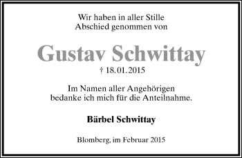 Anzeige  Gustav Schwittay  Lippische Landes-Zeitung