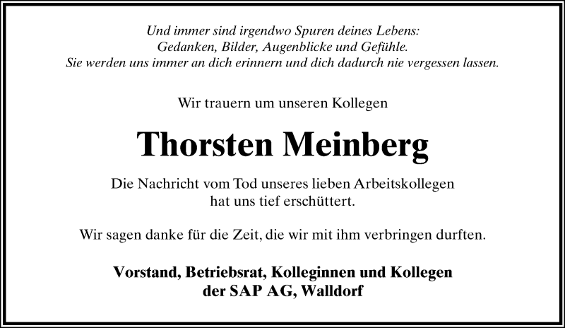  Traueranzeige für Thorsten Meinberg vom 04.06.2014 aus Lippische Landes-Zeitung