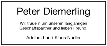 Anzeige  Peter Diemerling  Lippische Landes-Zeitung