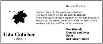 Anzeige  Udo Gülicher  Lippische Landes-Zeitung