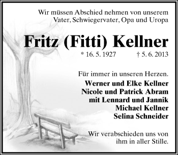 Anzeige  Fritz Kellner  Lippische Landes-Zeitung