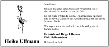 Anzeige  Heike Uffmann  Lippische Landes-Zeitung