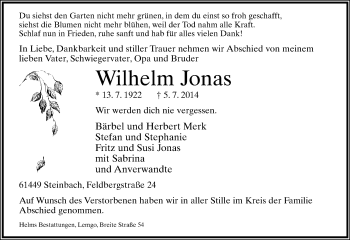Anzeige  Wilhelm  Jonas  Lippische Landes-Zeitung