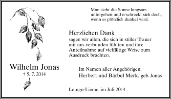Anzeige  Wilhelm  Jonas  Lippische Landes-Zeitung