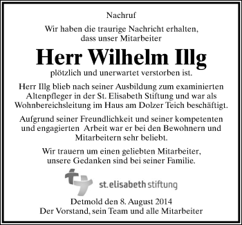 Anzeige  Wilhelm  Illg  Lippische Landes-Zeitung