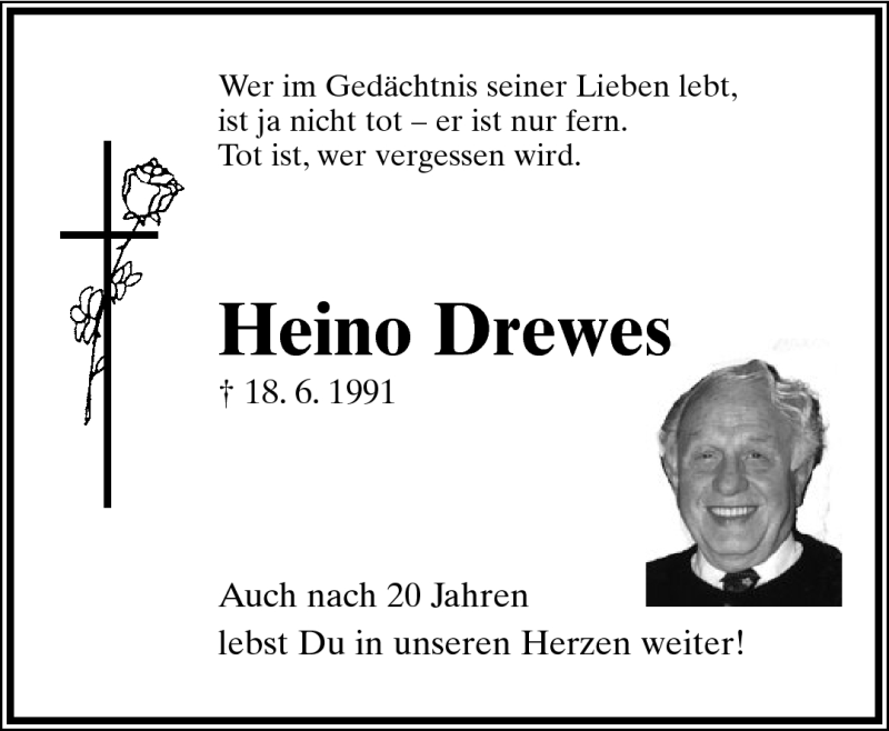  Traueranzeige für Heino Drewes vom 18.06.2011 aus Lippische Landes-Zeitung