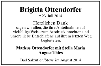 Anzeige  Brigitta Ottendorfer  Lippische Landes-Zeitung