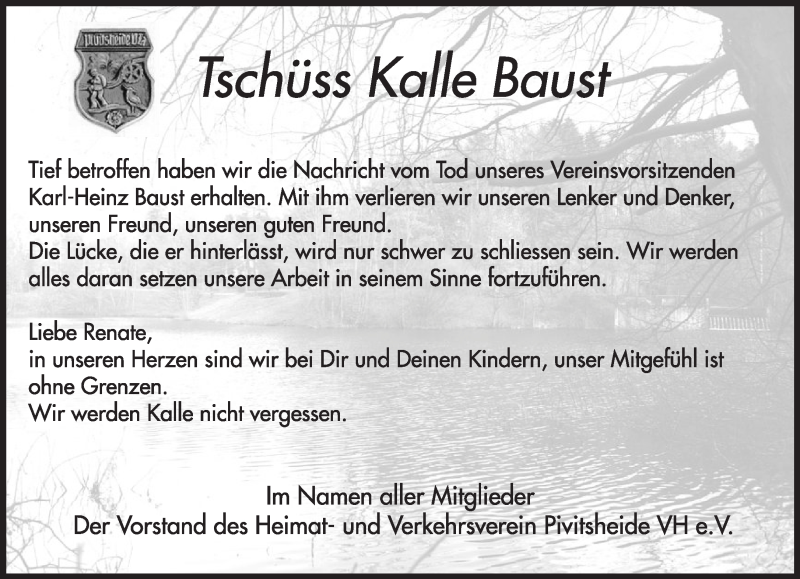  Traueranzeige für Karl-Heinz Baust vom 27.07.2013 aus Lippische Landes-Zeitung