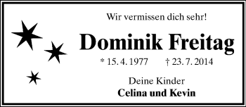 Anzeige  Dominik Freitag  Lippische Landes-Zeitung
