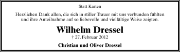 Anzeige  Wilhelm Dressel  Lippische Landes-Zeitung