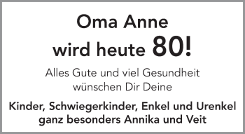 Anzeige  Anne   lippische landeszeitung