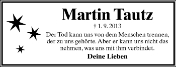 Anzeige  Martin Tautz  Lippische Landes-Zeitung