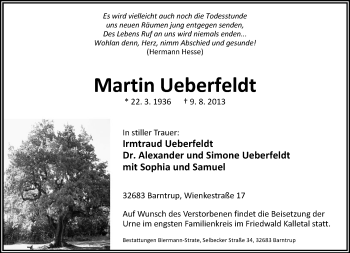 Anzeige  Martin Ueberfeldt  Lippische Landes-Zeitung