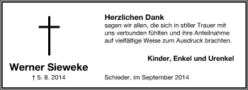 Anzeige  Werner Sieweke  Lippische Landes-Zeitung