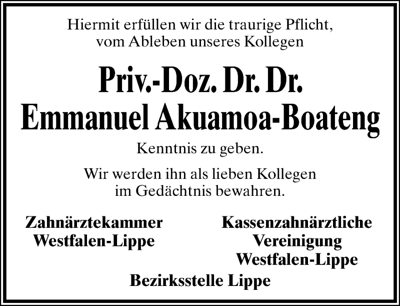  Traueranzeige für Emmanuel Akuamoa-Boateng vom 13.09.2014 aus Lippische Landes-Zeitung